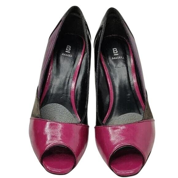 Vintage Pink Purple peep toe pumps. - Picture 2 of 7